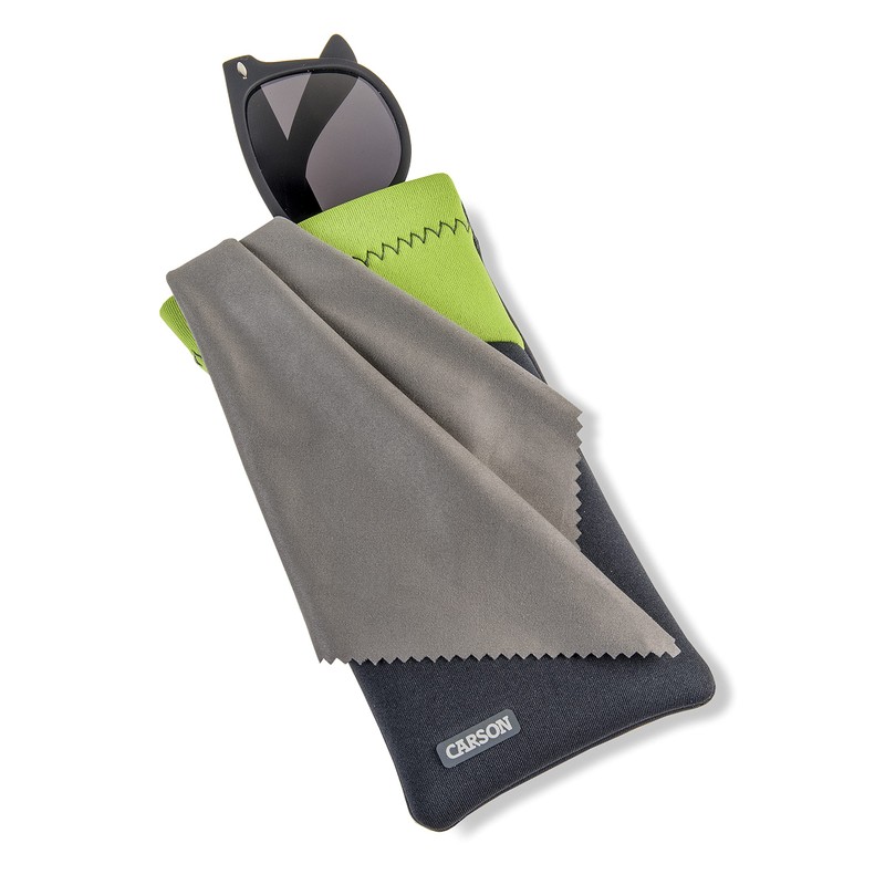 Carson Eyeglass Pouch with Built-in Microfiber Cloth for Eyewear and