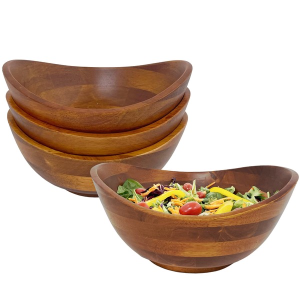 Woodard & Charles Set of 4 Individual Wood Serving Bowls