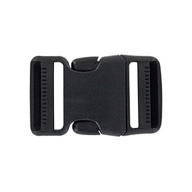 Ohio Travel Bag Dual Adjustable Side Squeeze Buckle, 1-1/2 Inch, Black, Plastic, C-1683
