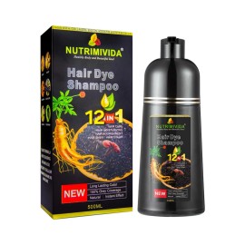 Natural Black Hair Dye Shampoo Instant 12 In 1 +100% Grey Coverage ☀️☀️☀️☀️☀️