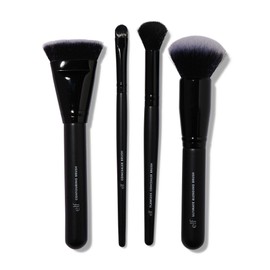 e.l.f. Complexion Perfection Brush Kit 4Piece Set, Synthetic
