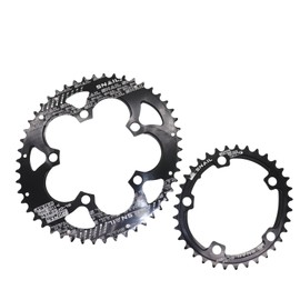 DJC Road Bike Chainring 110BCD Double Chainring 5 Arms Oval 2X 50T 35T Gravel for Sram Red Rival S350 S900(Oval 50-35T black)