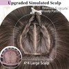 Cisyia Brown Blonde Highlight Wig with Bangs for Women, 4x4