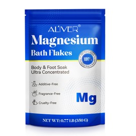 Magnesium Sleep Flakes, Mineral Bath Flakes, Cleansing Bath Salts, Support Symptoms of Magnesium Deficiency. Soothe & Support Muscle Tension, Sports Injury Prevention,320g