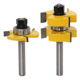 2 Pieces Groove and Tongue Tongue and Groove Set Router Bit Set, 8 mm Shank, Router Router Cutter Set for DIY CNC Engraving Machine, Trimming Machine, Woodworking