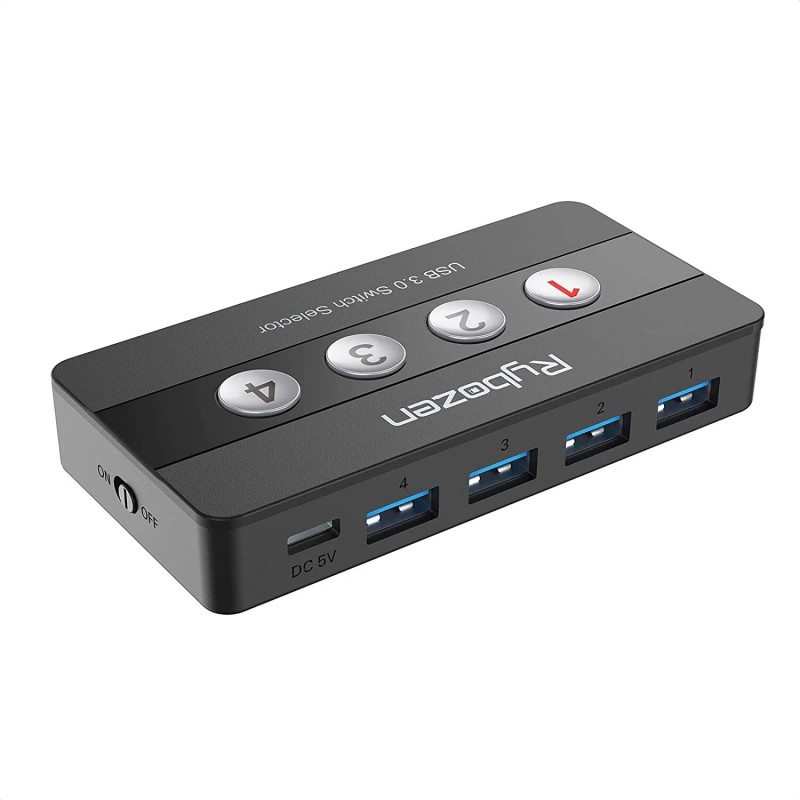 Rybozen USB 3.0 Switch Selector, 4 Port KVM Switches USB