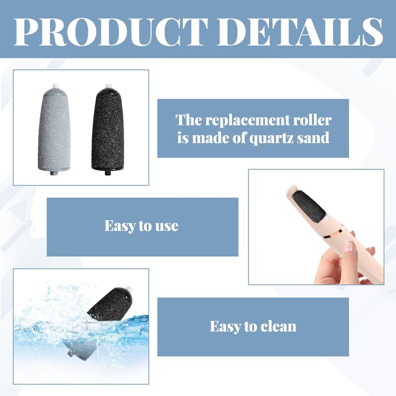 12Pcs Foot File Replacement Rollers for Flawless Pedi Include Extra