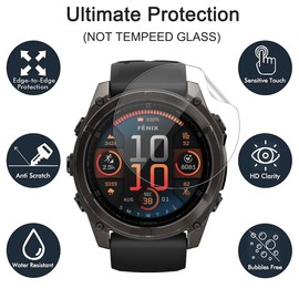 carinacoco 3 Pack Screen Protector for Garmin Fenix 8 51mm AMOLED, HD Clear Flexible Soft TPU Screen Protector, Anti-Scratch, Bubble Free, Anti-Fingerprint Self-Healing Elastic Skin Protective Film