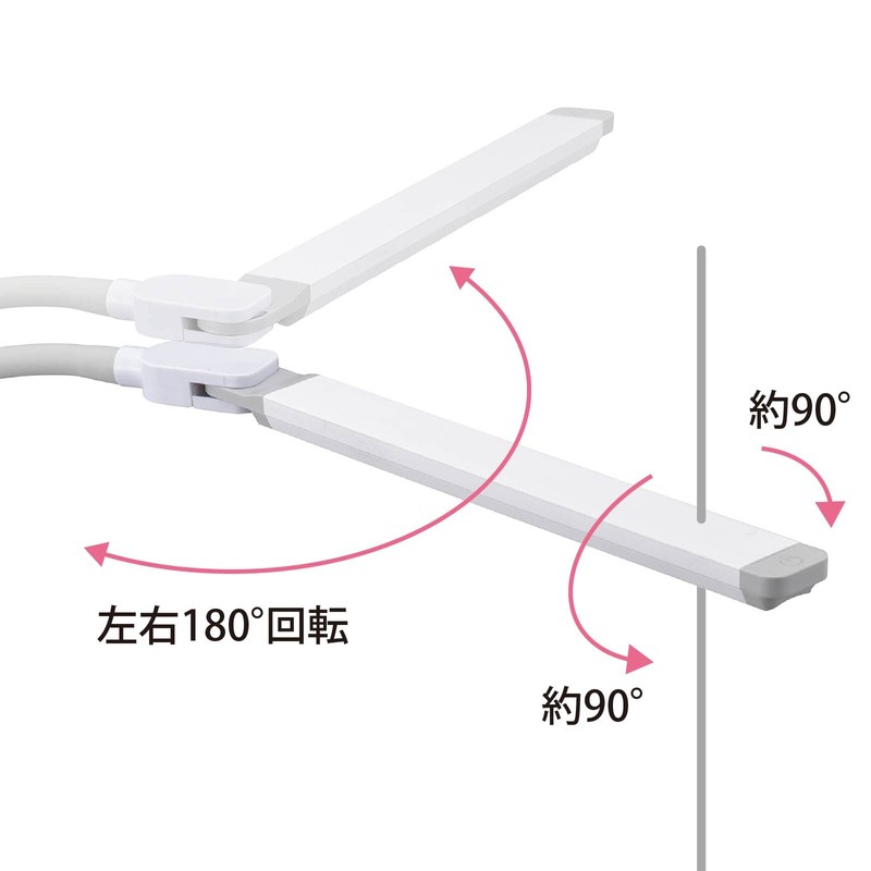 OHM DS-LS36C-W 06-3839 LED Desk Lamp, White, Desk Light, Learning