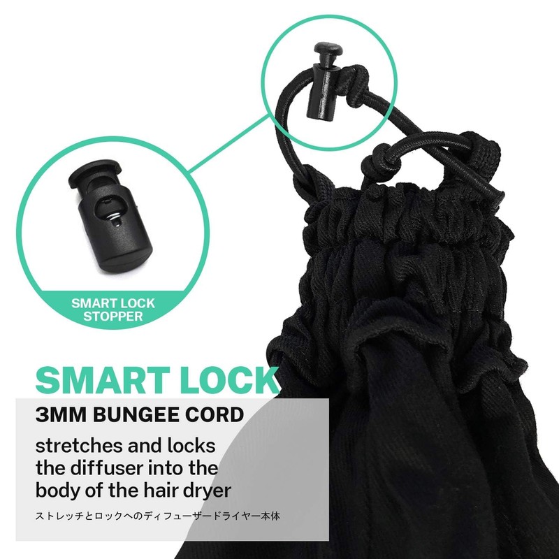 Mesh Hair Dryer Diffuser with Smart Lock, Travel Size Universal