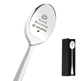 Birthday Mothers Day Christmas Easter Gifts Ideas for Grandma Nana Nanny Nanna Granny Coffee Lovers Tea Lovers Gift Steel Mental Spoon Prsents Grandma Thanksgiving Valentine's Day Retirement Gifts