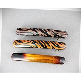 Perfect Hairstyle with Our Hair Accessories - Brown Black Barrette Set 3 Small Thin Skinny Hair Clip Accessory 2.5" Wood Grain Fashionable Hair Accessory Hair Jewelry Accessories for Lady Women