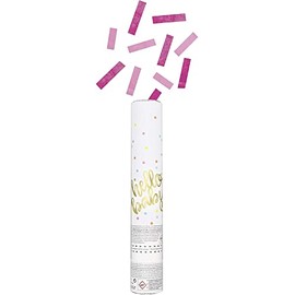 Hello Baby Pink Confetti Cannon - Perfect for Gender Reveals & Baby Showers - 1 Pc