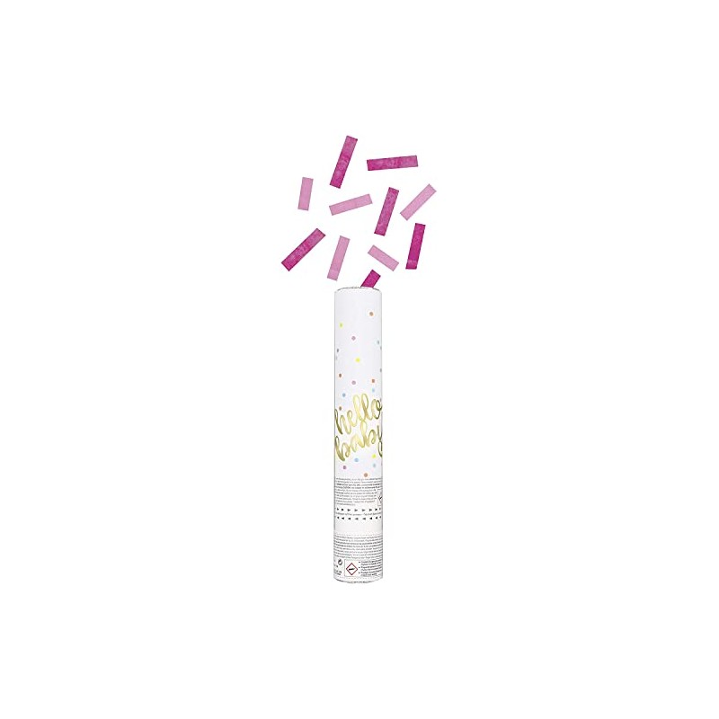 Hello Baby Pink Confetti Cannon - Perfect for Gender Reveals
