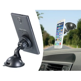 Callstel Tablet Magnethalterung: Kfz-Magnethalterung KMH-50.s für die Windschutzscheibe (Tablet Halterung Auto Magnet, Tablet Halter magnetisch, Handyhalter fürs)