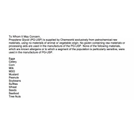 Chemworld Propylene Glycol USP - Made in USA - 99.9% Concentrate - 4x1 Gallon