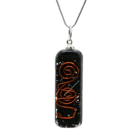 Amazing Gemstone Shungite Orgone Healing Pendant Necklace for Protection for Men Women with Adjustable Cord