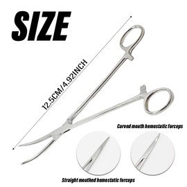 AAED 2 Different Types of Stainless Steel Tweezers Stainless Steel Scissors Pet Grooming Scissors 12.5cm