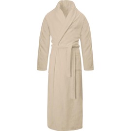 normani Men's Bathrobe Extra Long 100% Cotton Oeko Tex 100 for Large People, beige