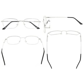 Eyekepper Mens Womens Reading Glasses Bendable Titanium Memory Readers (Silver,+3.00)
