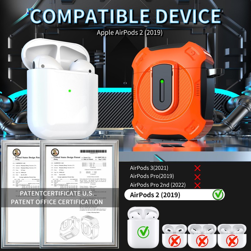 RFUNGUANGO for AirPods 2nd Generation tective case, 2024 New Space-Themed