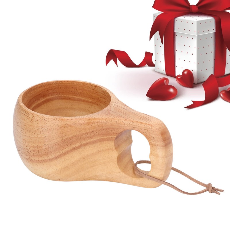 200ml Single Hole Wooden Cup with Hanging Buckle Milk Coffee