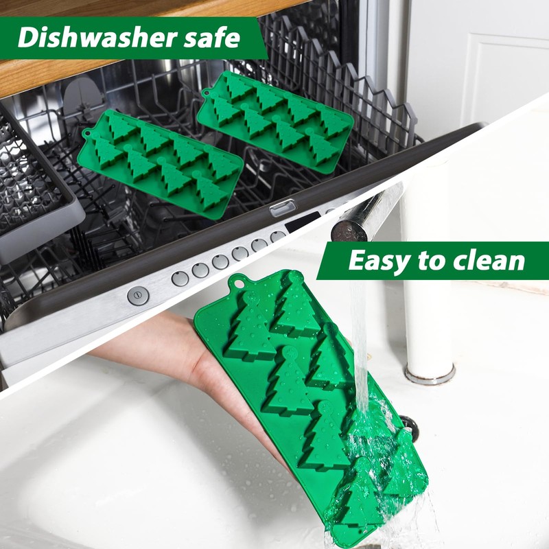 Webake Christmas Tree Silicone Molds for Ice Cube 8-Cavity Christmas