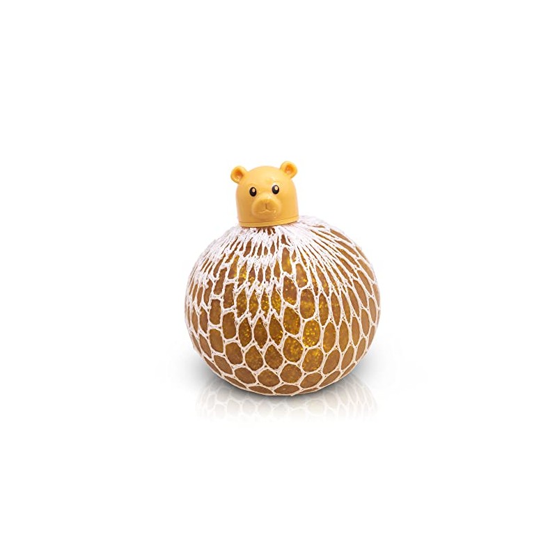 Tobar SQUISHY MESH PET GOLD BEAR Squish Squeeze Stress Ball