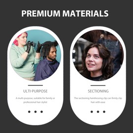 Housoutil Professional Hair Clips, 2PCS Sectioning Grip Clip with Comb, Multi-function Hairdressing Hairpin for Salon Cutting Styling