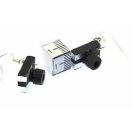 Photography Camera Photographer Photo Camera Mini Bling Earrings Wood Earrings