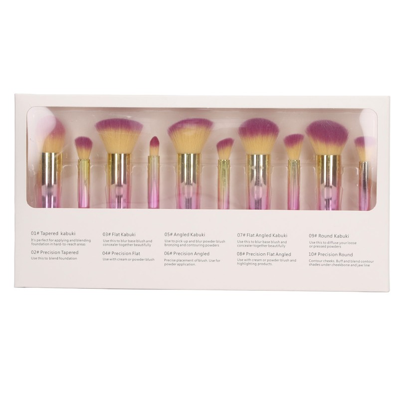 10PCS Travel Makeup Brushes Detachable Handle Powder Brush Set for