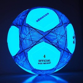 Light Up Soccer Ball Glow in The Dark Soccer Ball Size 3/4/5 with Needles and Pump Ball for Men Youth and Adult Night Games - Blue: SIZE.4