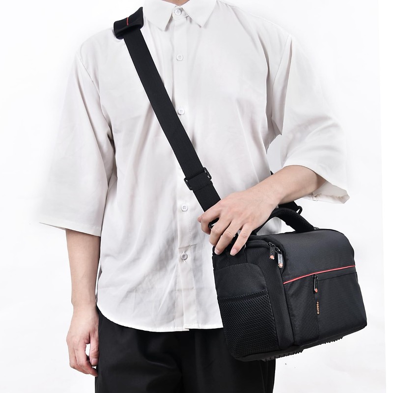 FOSOTO DSLR Camera Case Shoulder Bag for Digital Camera Large