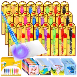TAFULOR Invisible Ink Pen for Kids, Birthday Party Favors for Girls Boys, Spy Pens with UV Light Secret Message Magic Markers, Goody Bag Stuffers Toys for 4-12 Year Old Girls Boys Gift (24PCS)