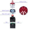 DMWD 2pcs 22mm Latching Selector Switch 110V with Red Light