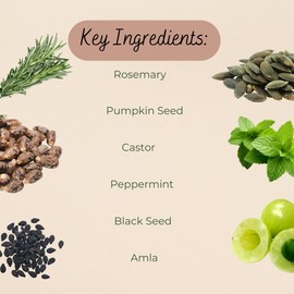 Lia Organics Hair Growth Oil - Organic, Vegan, cruelty free - Rosemary oil, castor oil, pumpkin seed oil, amla oil etc. For thick healthy hair, 1.70 Fl Oz (Pack of 1)