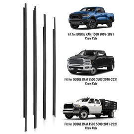 55112376AH Weatherstrip Window Moulding Trim Seal Belt for Dodge Ram 1500 2500 3500 4500 5500 Crew Cab 2009-2021, 55112377AH 55372138AH 55372139AH