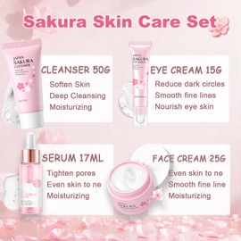 Sakura Skin Care Set for Teen Girls Birthday Gifts - Kids Skin Care Set for girls Ages 8-12 -Skincare for Girls 10-12 - Skin Care for Kids 8-9 - Skin Care Kit for Women Christmas Gifts