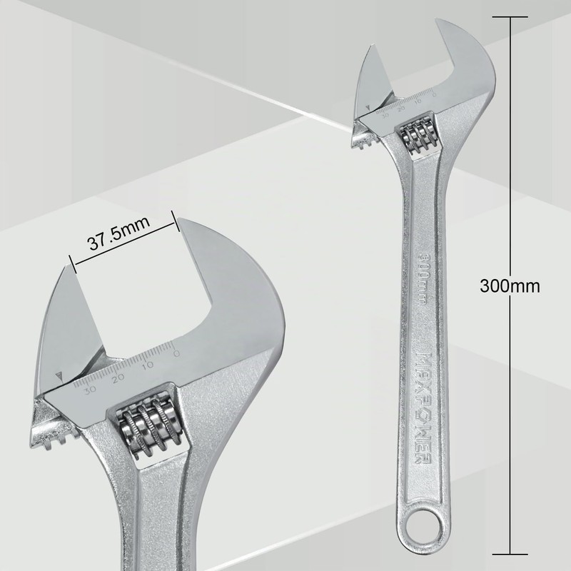 MAXPOWER 300 mm Adjustable Spanner, Professional High Performance Gear Key