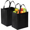 Pack of 2 Black Foldable Shopping Bags, 37 x 31