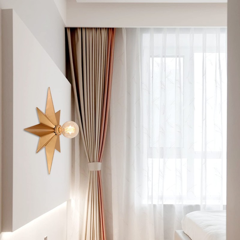 16 inch Flush Mount Ceiling Light, Gold Star Light Fixture,