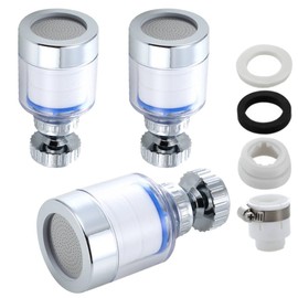3Pcs Faucet Water Filters, Sink Tap Carbon Water Filtration Purifier for Chlorine Fluoride Heavy Metals Hard Water