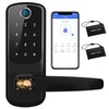 LORVIBO Smart Keyless Entry Door Lock, Fingerprint & Password, Black,