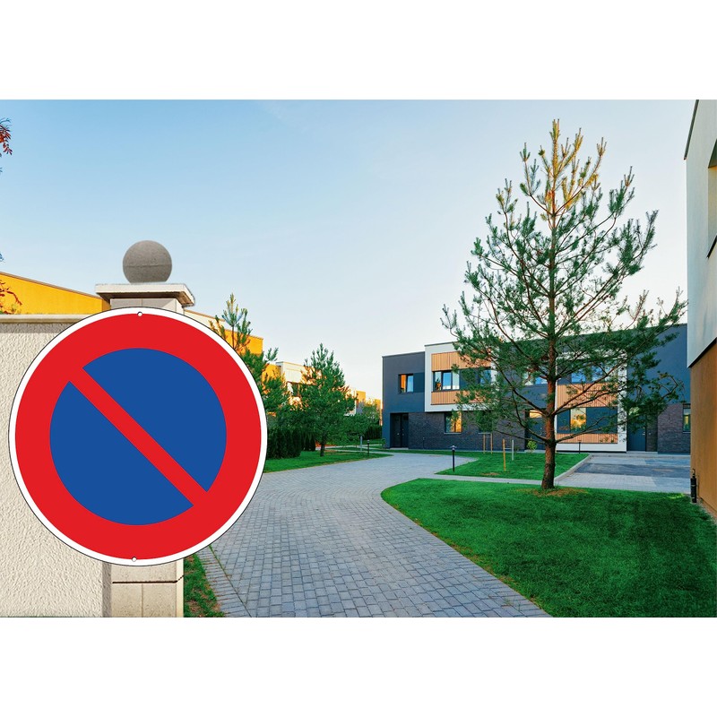 Pubblimania Prohibition sign made of aluminium, metal, round, 3 mm