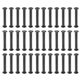 PATIKIL 50 Sets Chicago Screws, 42mm l Chicago Screws Phillips Binding Post Screw Bolts Leather Rivets Fasteners Connectors for Leather Belt Scrapbook Photo Albums, Black
