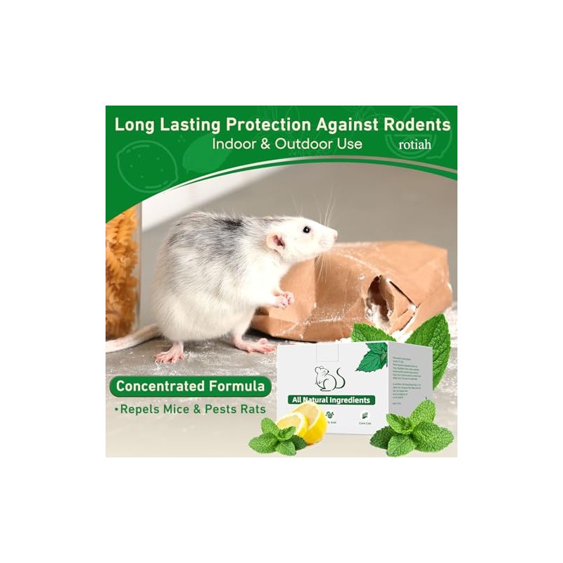 Pest Rodent Repellent, 24 Pack Peppermint Oil Repellent for Mouse