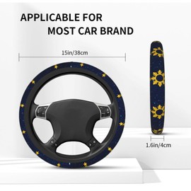 Philippines Filipino Sun and Stars Steering Wheel Cover for Women Men Anti-Slip Breathable and Sweat Absorption Universal Cute Steering Wheel Protector Car Accessories