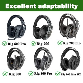 Rig 800 Pro Headset Replacement earpads Compatible with Plantronics Rig 900 Max HX/800(HD/HS/LX)/700 Pro(HS/HX)/700(HD/HX/HS)/600 Pro HS Headset Ear Cushions with Durable Fabric