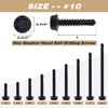 #10 x 3/4" (100 pcs) Black Hex Washer Head Self