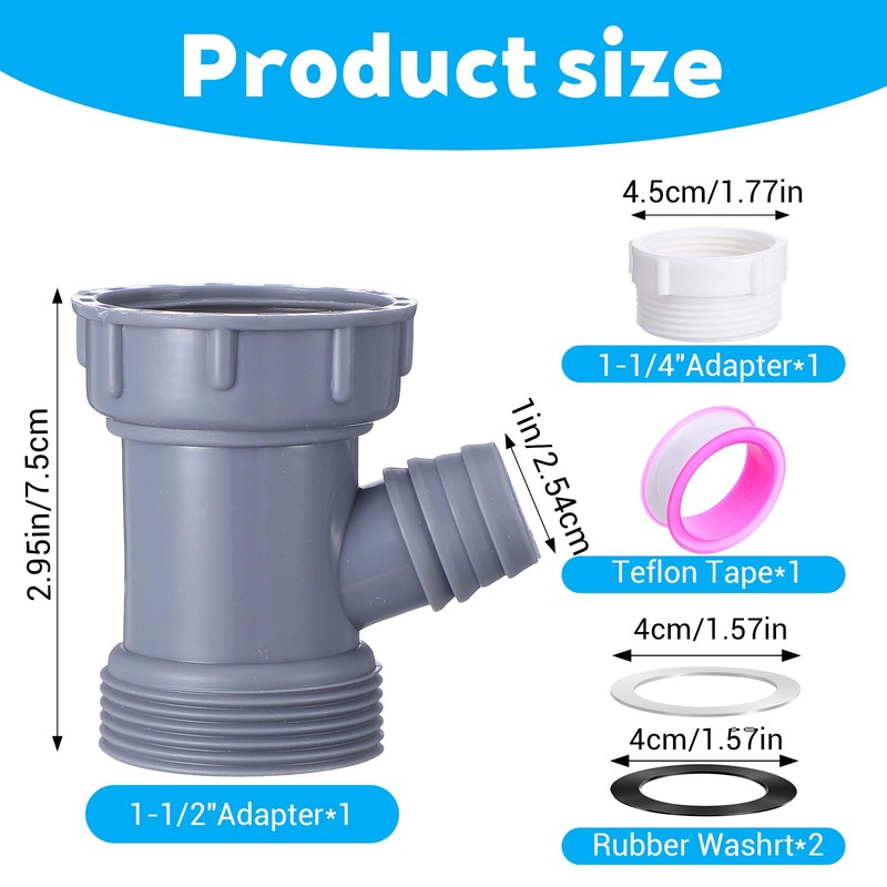 1 Set Y-Shaped Kitchen Sink Drain Pipe Adapter, Dishwasher Drain
